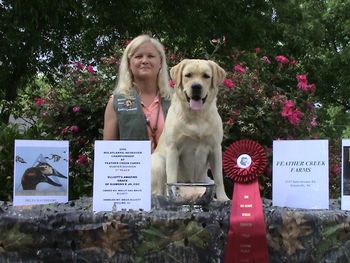 2009 Delta Waterfowl Mid Atlantic Retriever Championship Elliott's Amazing "Grace"-------Handled by Angie Elliott Runner Up------Hunter Division Sponsors: Delta Waterfowl, Feather Creek Farms, Boykin Rod & Gun, Allen Bliven Calls & Lonesome Pine Kennels
