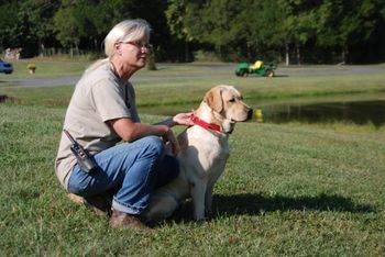 10-5-13  Angie and "Faith" watching marks.
