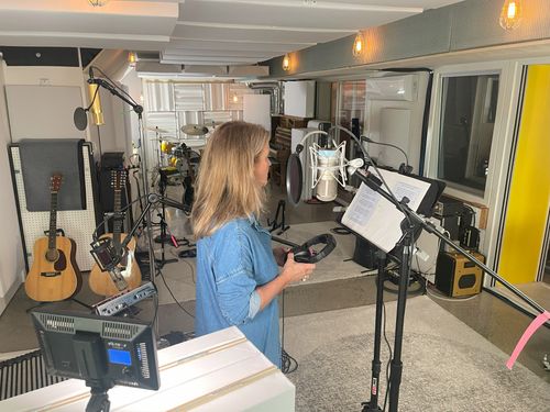 The Back Pages recording in the studio