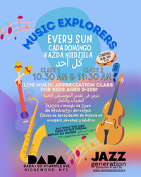Live Jazz Brunch for All Ages: Music Explorers (2 sets EVERY SUNDAY @ 10:30 & 11:30AM)