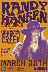 McFilers Theater Presents Randy Hansen and Whiskey Creek! One Night Only!