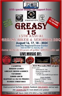 15th Annual Greasy Biker and Neighbor BBQ, Camping and Live Music! Family Friendly Event!