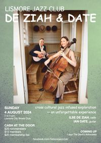 De Ziah & Date at the Lismore Jazz Club