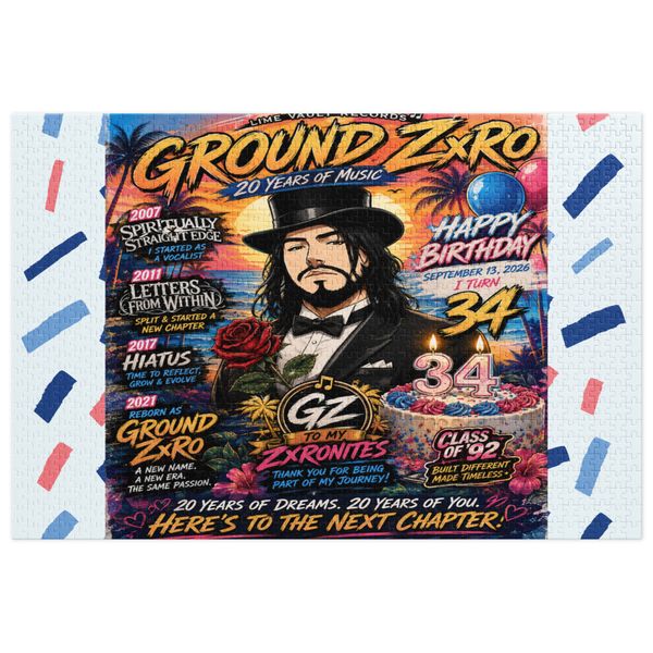Ground Zxro 34th Birthday Jigsaw Puzzle With Tin