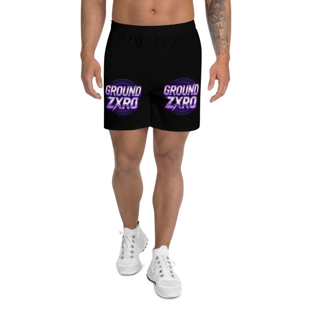 Unisex Ground Zxro Purple Neon Logo Athletic Long Shorts