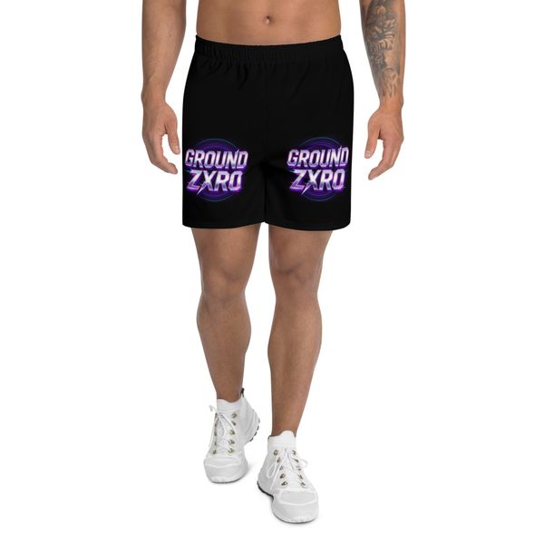 Unisex Ground Zxro Purple Neon Logo Athletic Long Shorts