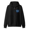 Unisex Ground Zxro Blue & White Logo Full Zip Hoodie