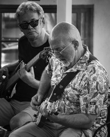 The "Usual Suspects", Neil Cooper (Bass) and Alan (Knuckles) Norquist (lead Guitar) - Black Mountain Cafe & Lounge
