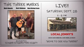 We're performing at Local Johnny's This Saturday, September 28, 2024, 5-8 pm, come on out for our show!
