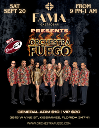 Orchestra Fuego live September 20 at FAMA Gastrobar