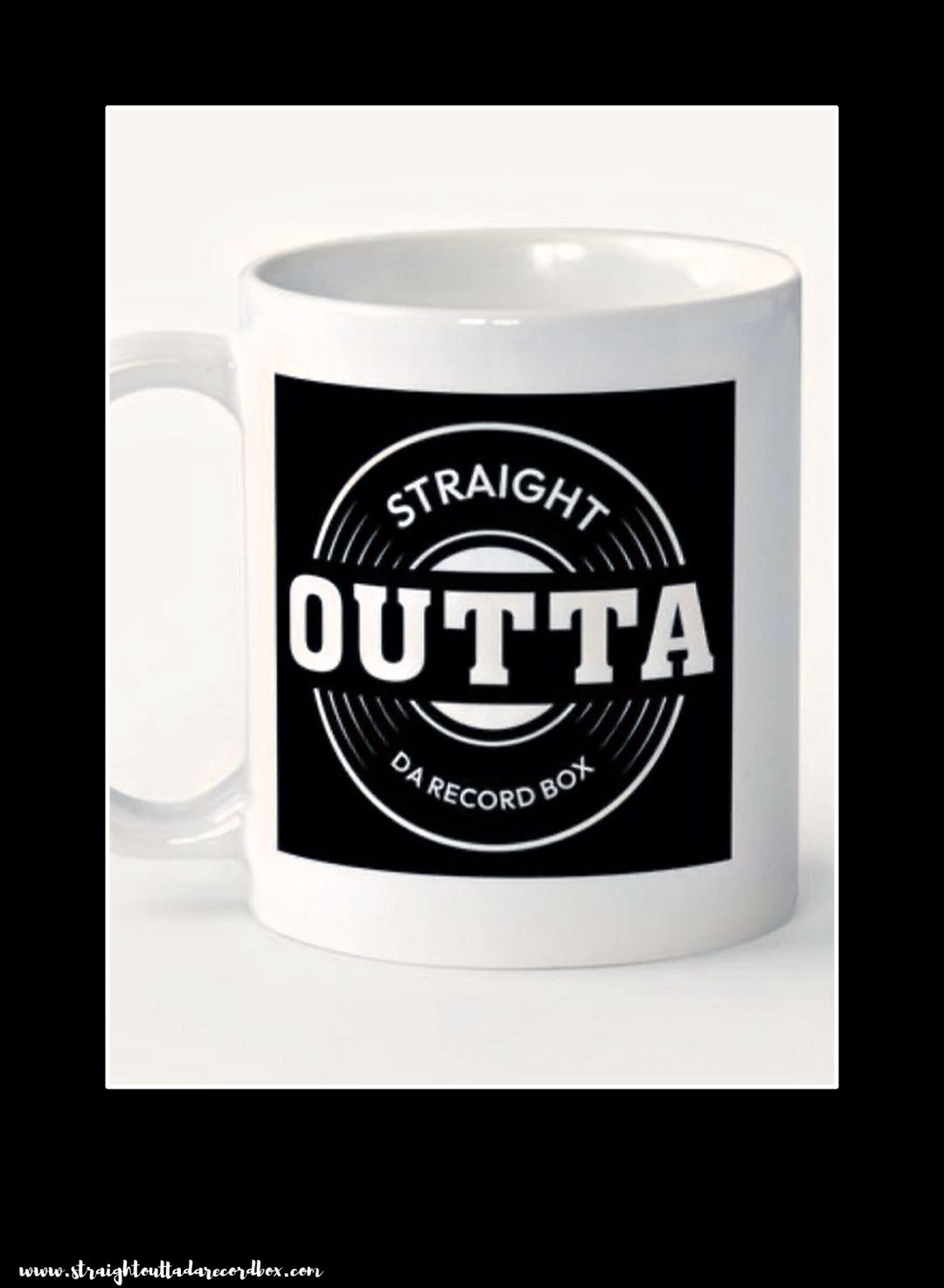 Straight Outta Da Record Box Coffee Mug | Vinyl DJ Music Lover Gift Idea | Unique 11oz Ceramic Cup