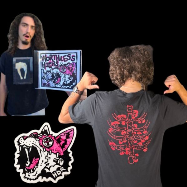 Mushrooms On My Spine Shirt + Signed CD + Sticker