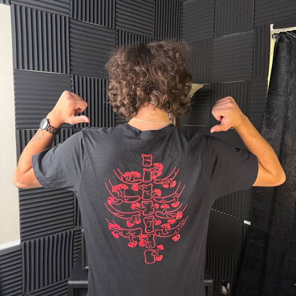 Mushrooms On My Spine - Red & Black