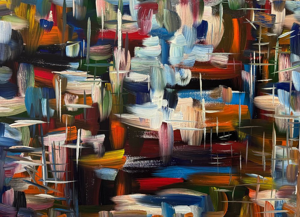 Whispers Through the Grid original abstract acrylic painting by KALDAHL