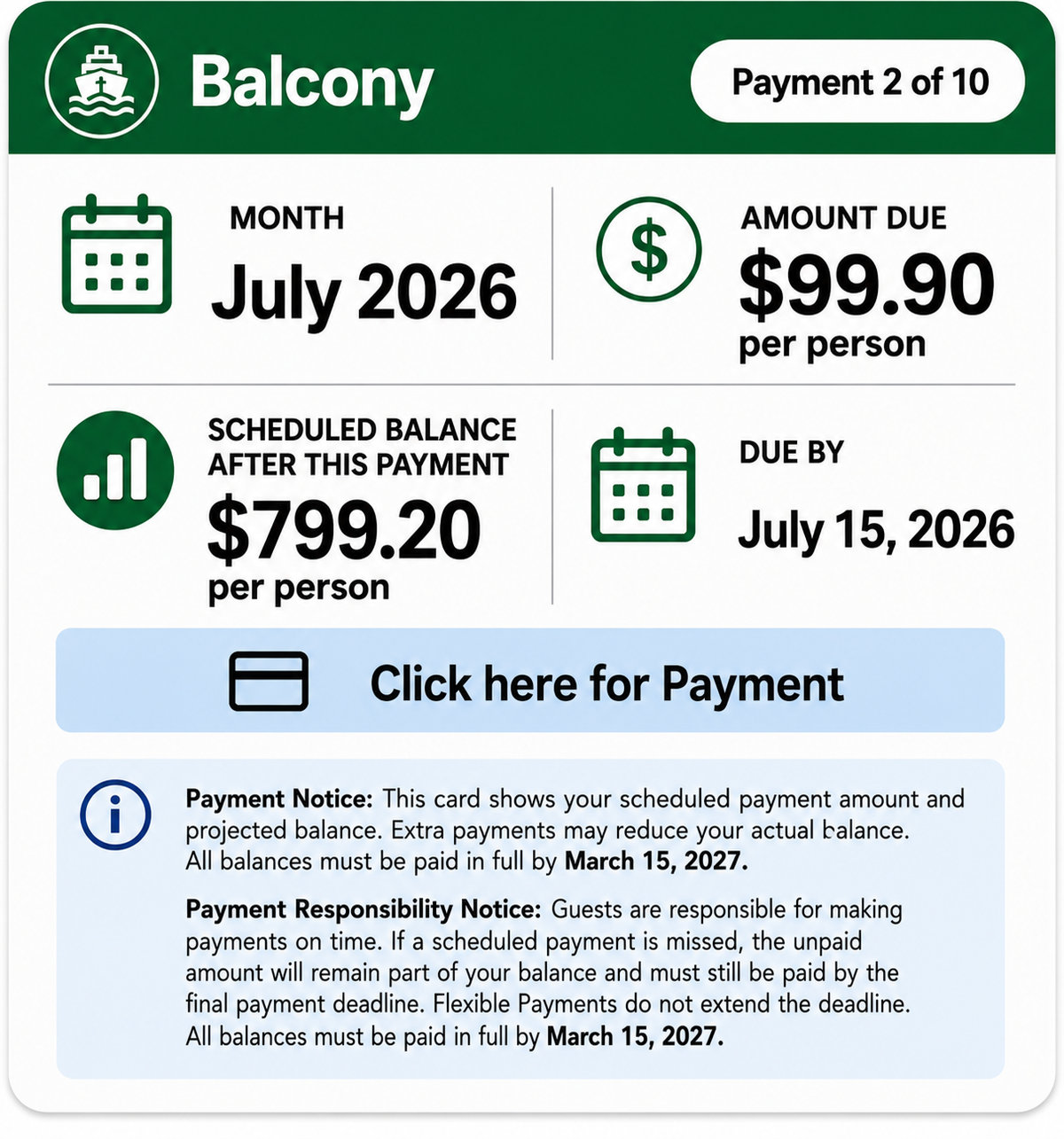 July Payment 2026