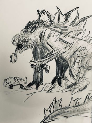 Dinosaur Eats Car
