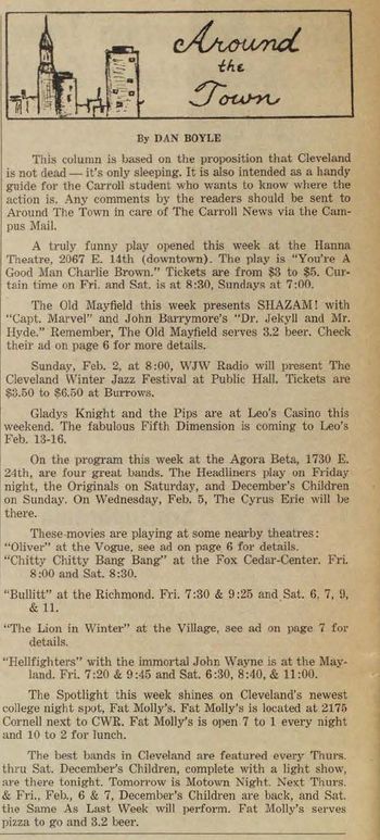 "The Carroll News", John Carroll University, 31 Jan 1969
