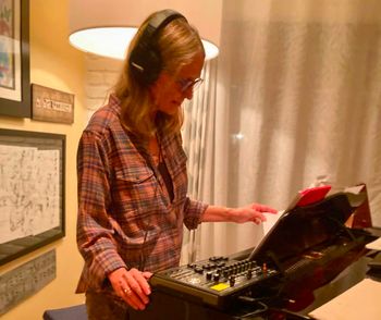Working through some harmony arrangements on my TASCAM 8-track digital recorder...
