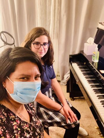 With my teen student who loves to play waltzes and duets
