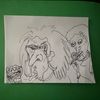 Mini Hand Drawn - Of Two Characters Eating
