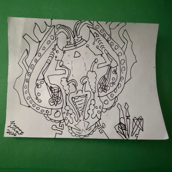 Mini Hand Drawn-Geometric Alien