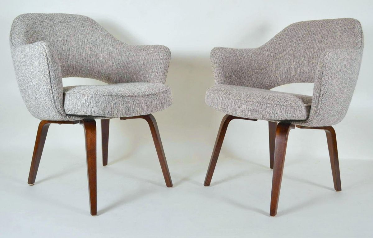 Knoll,  Pair of Saarinen Executive Chairs, with nylon glides