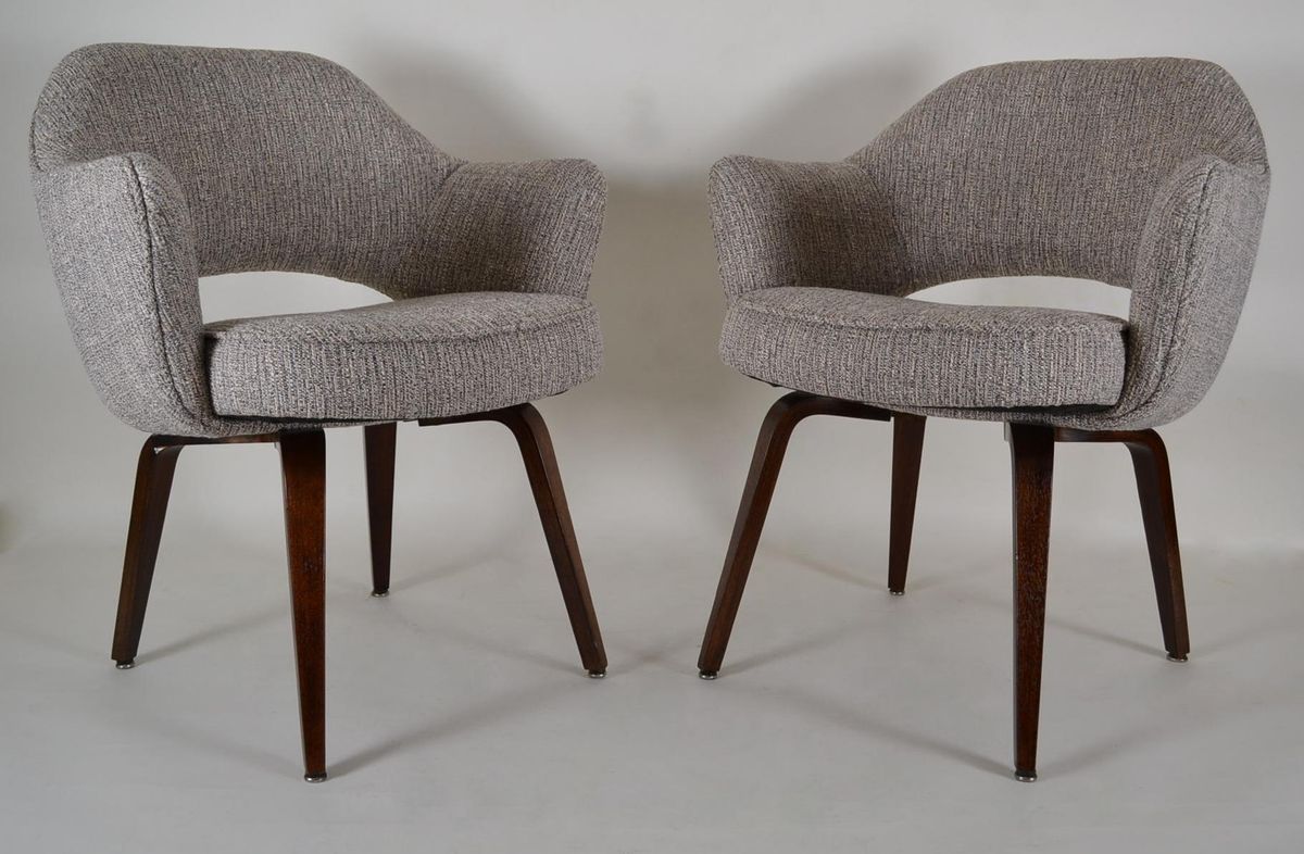 Knoll,  Pair of Saarinen Executive Chairs, with metal glides