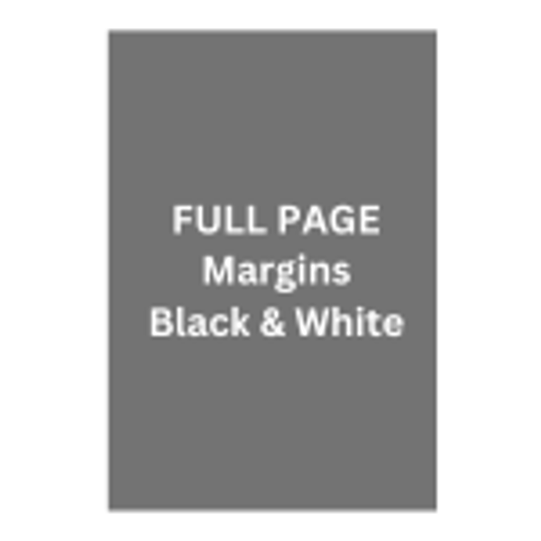 Full Page, 7-1/2 x 10" Black & White 