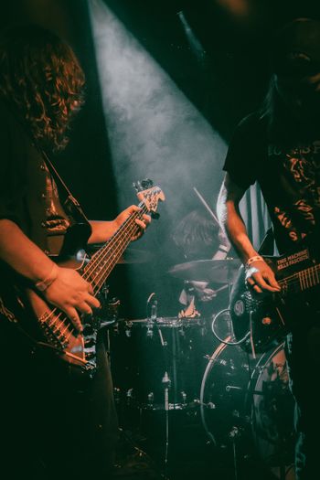 Mason Chance, Alex Flora, and Conner Peckinpaugh at Black Circle performing with Grenadelia in November, 2025. Photo Malana Kramer
