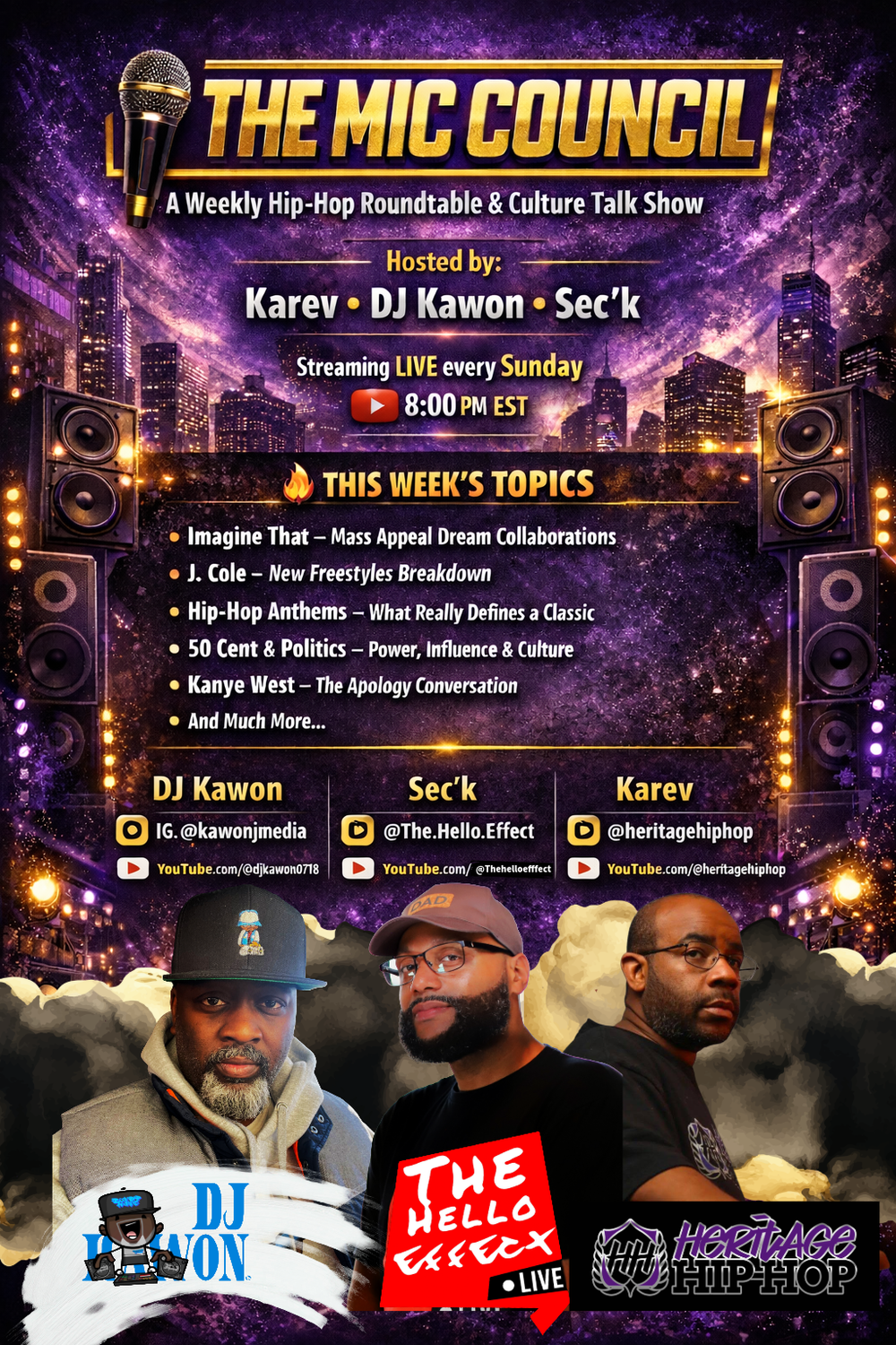 #TheMicCouncil #HeritageHipHop #HipHopPodcast #HipHopCulture #LivePodcast #YouTubeLive #HipHopTalk #IndependentHipHop #MusicPolitics #HipHopMedia #CultureTalk #PodcastCommunity