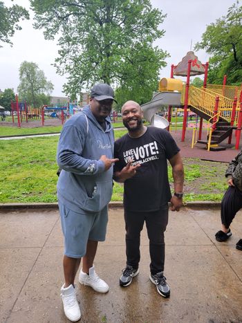 from left: The Philly Black, Tommy Blackwell (lead singer No Question) at the Black Music Fest.
