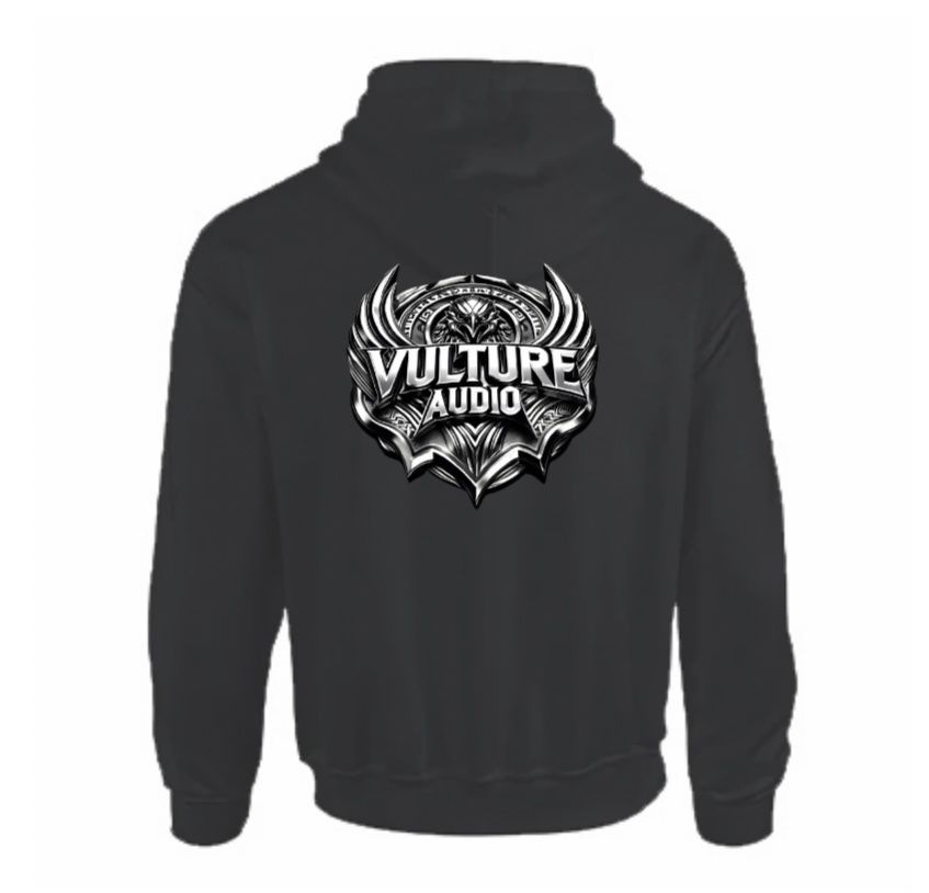 Vulture Audio Pullover Hoodie -  Black 