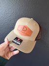 Khaki Leather Patch Hat
