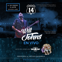 Live Blues Rock Extravaganza with Will Johns - Saturday, January 11th at Cervecería 14, Antigua | Opening Act Choca Blues