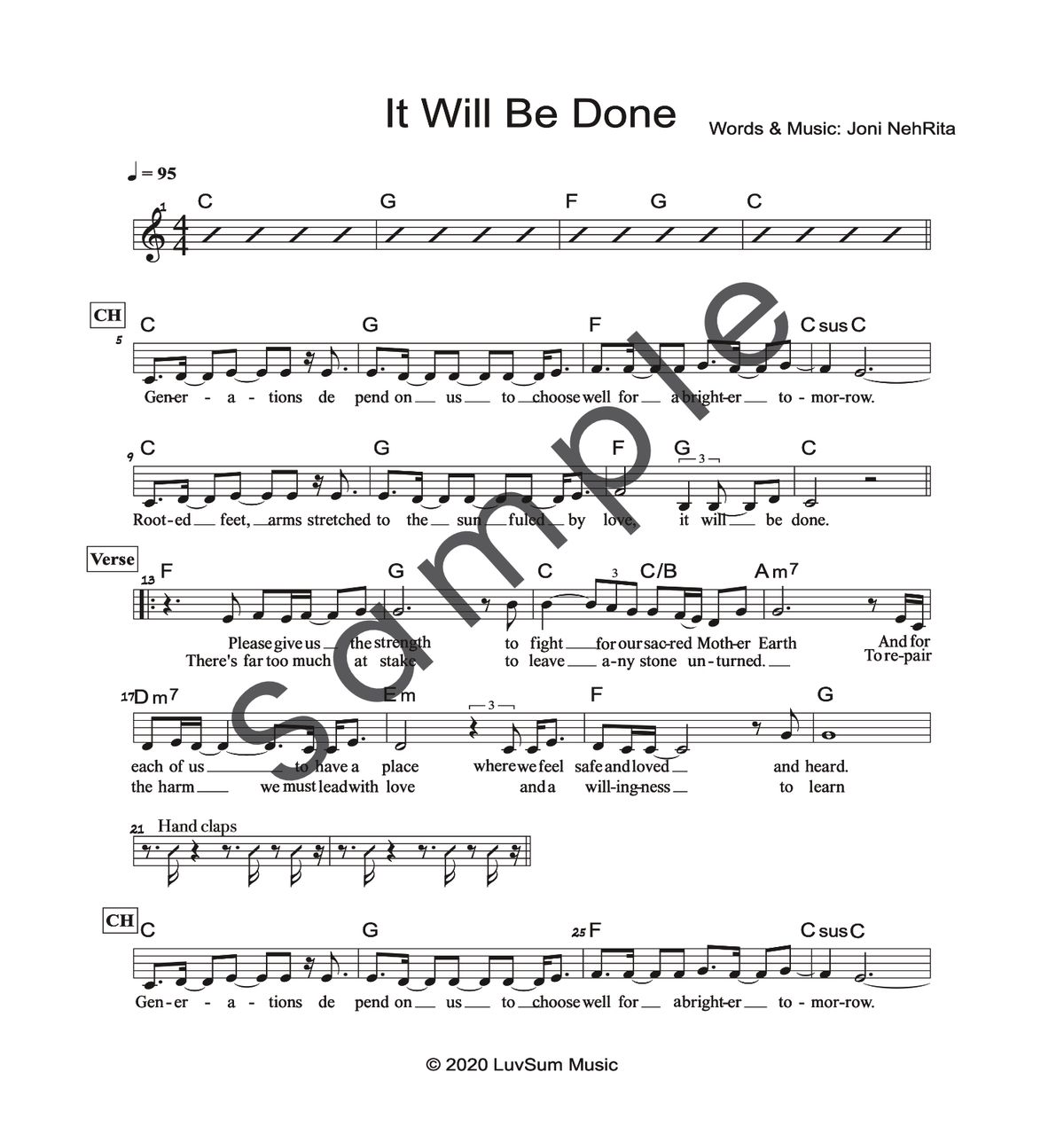 It Will Be Done- lead sheet