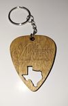 Wooden Guitar Pick Keychain (2x2) KC02