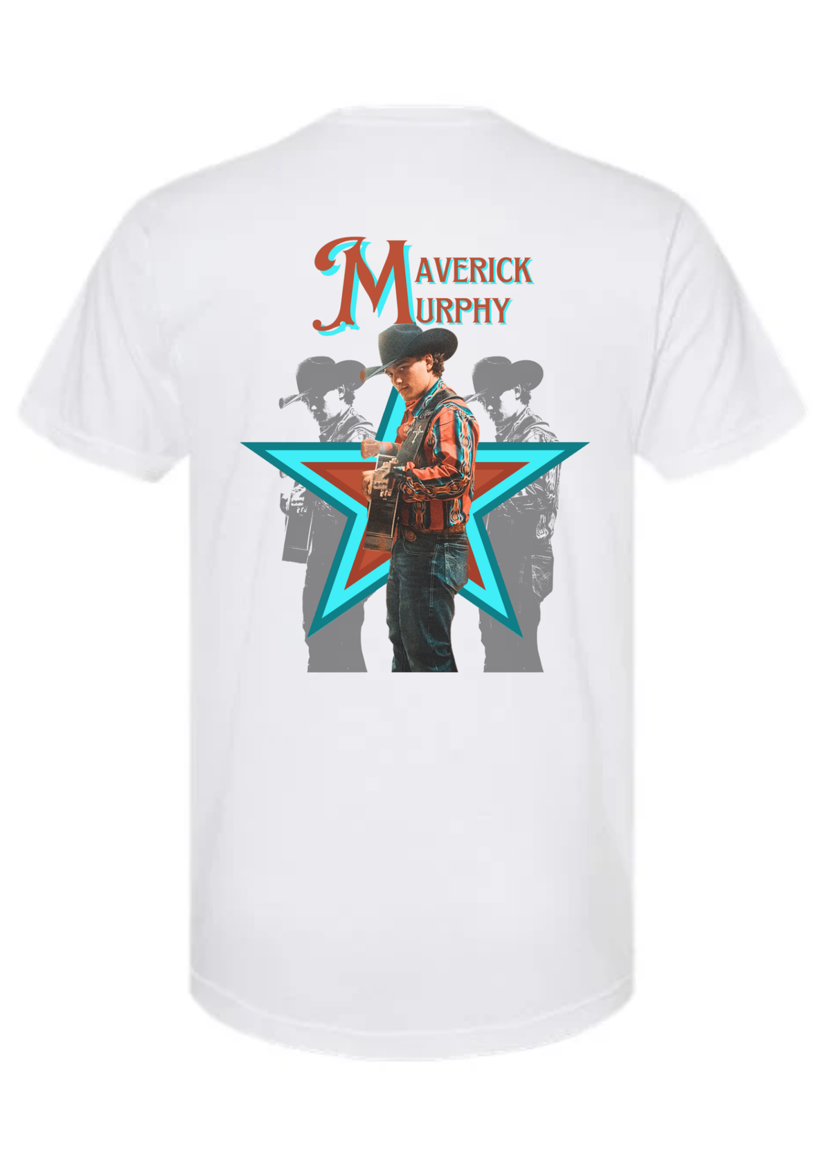 Star & Shadows Design on White T-Shirt, Adult sizes (TS05)