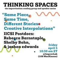 Thinking Spaces: IICSI Postdoctoral Researchers, “Same Place, Same Time, Different Stories: Creative Interpolations” 
