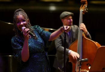 At The Bradley Symphony Center with Donna Woodall, photo by Jonathan Kirn, Milwaukee Symphony Orchestra
