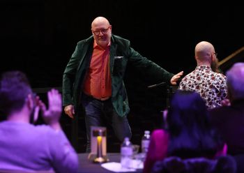 At The Bradley Symphony Center with Mark Niehaus, photo by Jonathan Kirn, Milwaukee Symphony Orchestra
