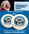 Governor Spanberger Inauguration buttons and magnet set 