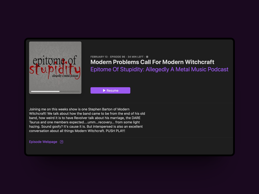 epitome of stupidity, podcast, modern witchcraft