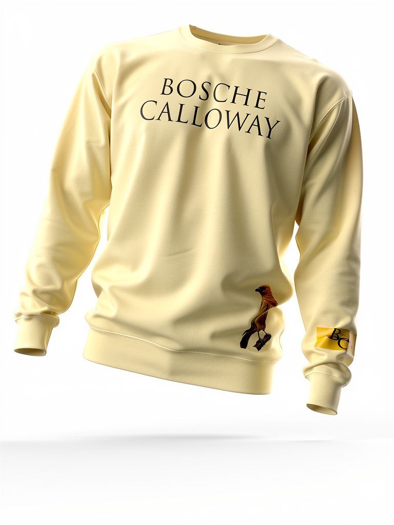 BOSCHE CALLOWAY LONG SLEEVE SWEATER TEXT ACROSS CHEST