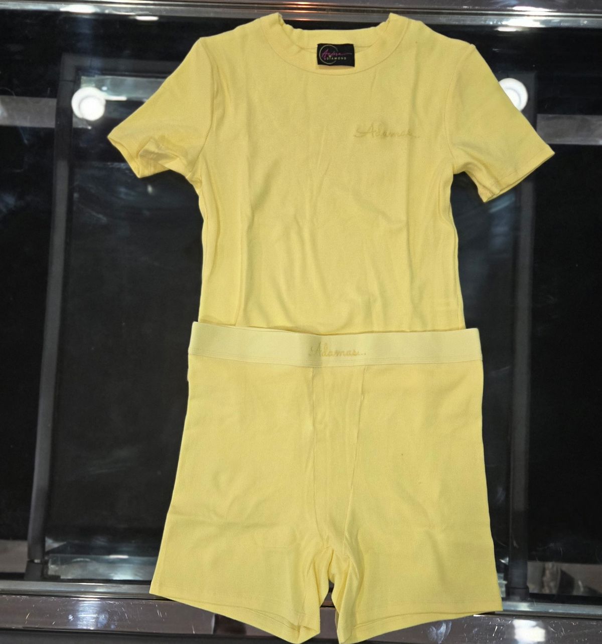 Adamas... 2 Piece Lounge Shorts Set (Yellow)