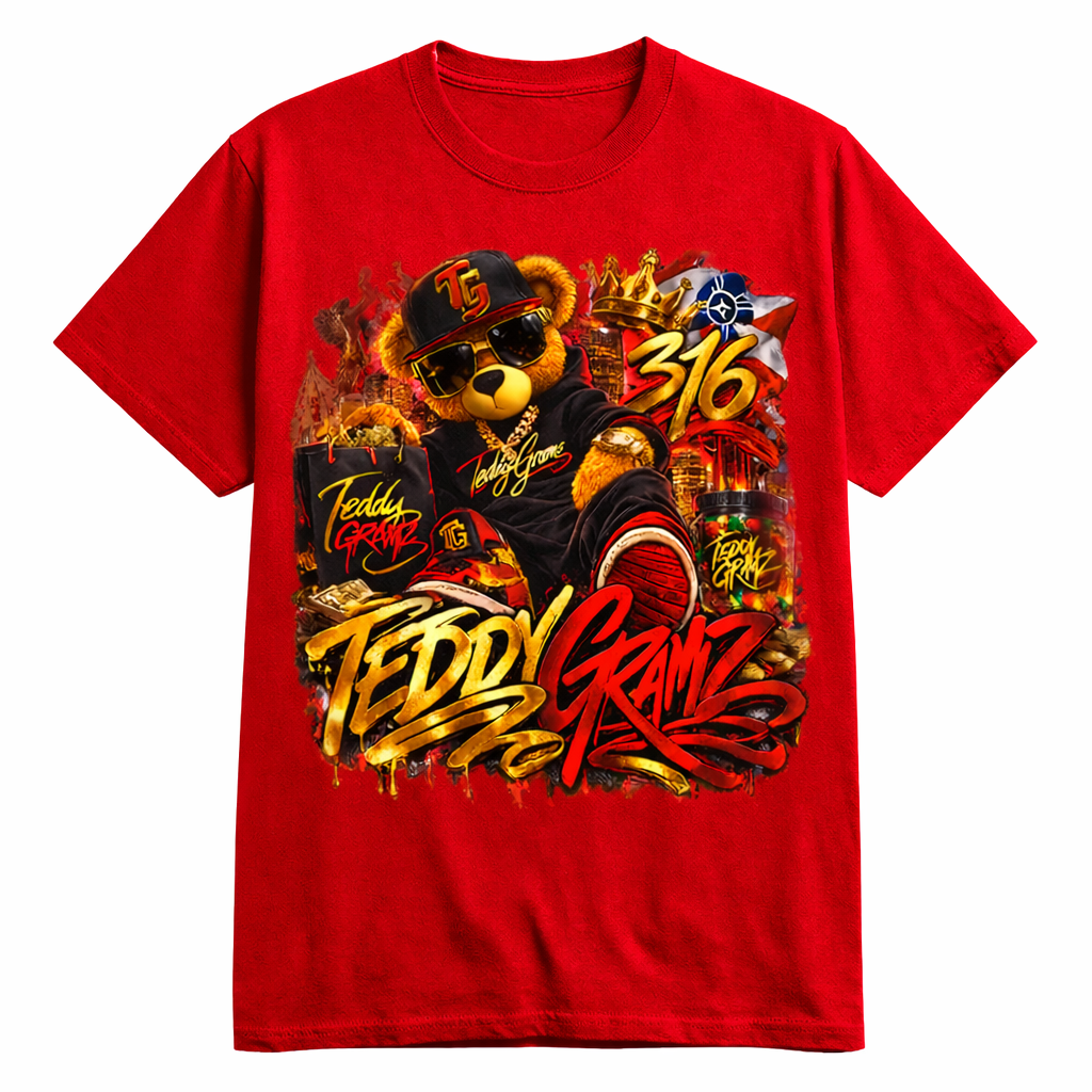 TEDDY GRAMZ IN THE BAG RED TEE 