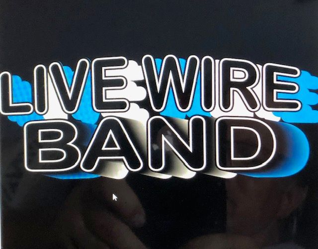 Live Wire Band Fan Tee front and back logo AWESOME COLORFUL