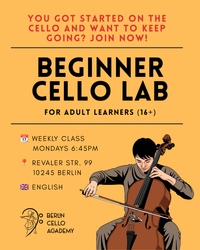 🟨​Beginner Cello Lab for Adults - Weekly Class 🇬🇧