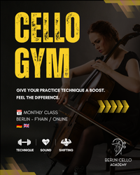 🟩​🟦⚫ Cello Gym: Technique, Sound, Shifting - Online Ticket 🇬🇧🇩🇪