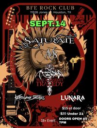 Saturate, Lunara, Kerosene Shores, Black Market Tragedy, AV8