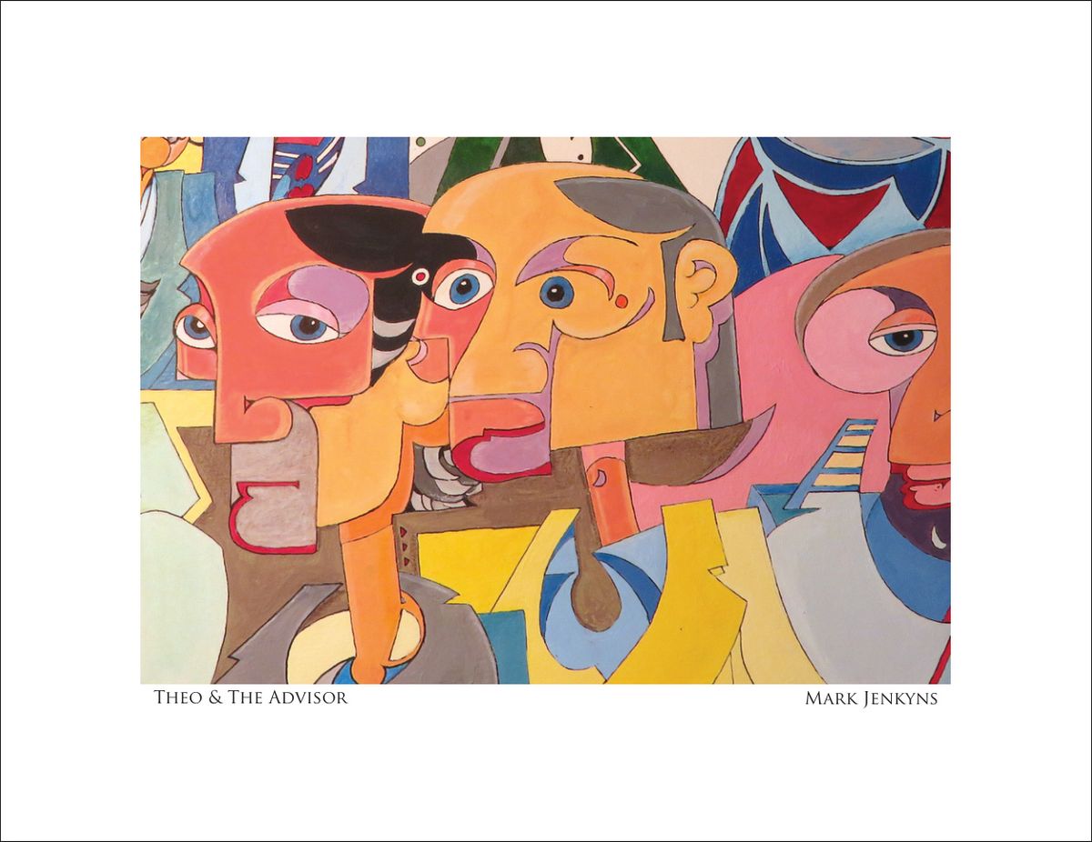 THEO & The ADVISOR | Image  4.75”x6.75”/ White frame 8.75”x 10.75”